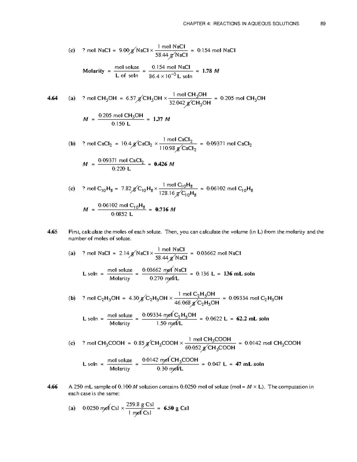 CHAPTER 4: AQUEOUS SOLUTIONS REACTIONS & MOLARITY CALCULATIONS - Studocu