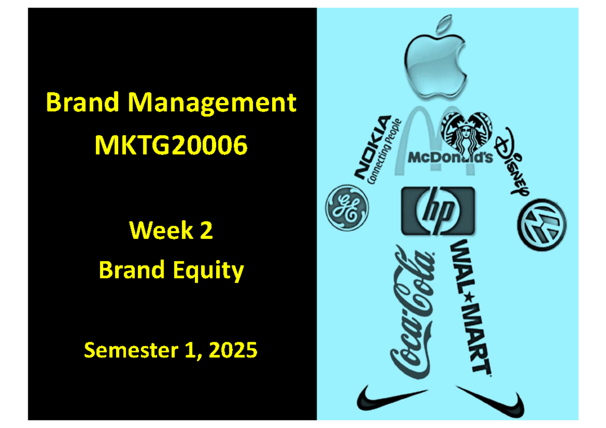 Brand Management Recap: CBBE Framework & Brand Equity - MKTG20006 - Studocu