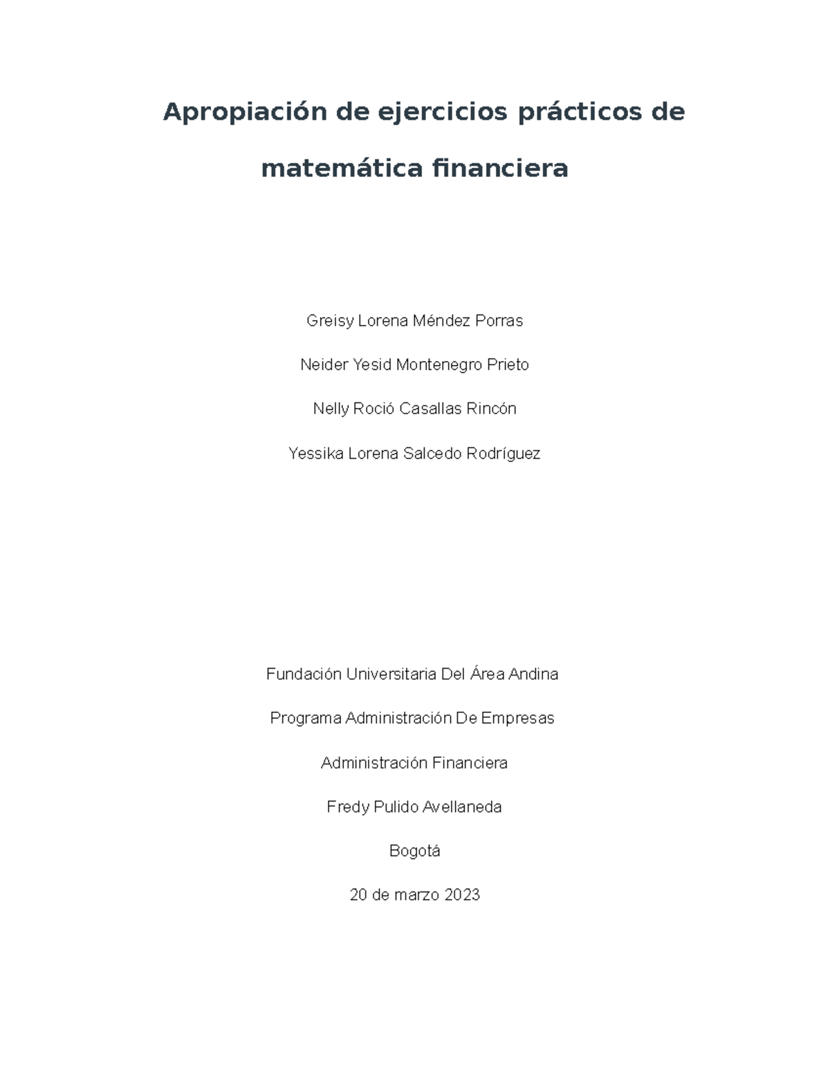 Apropiación de ejercicios prácticos de matemática financiera ...