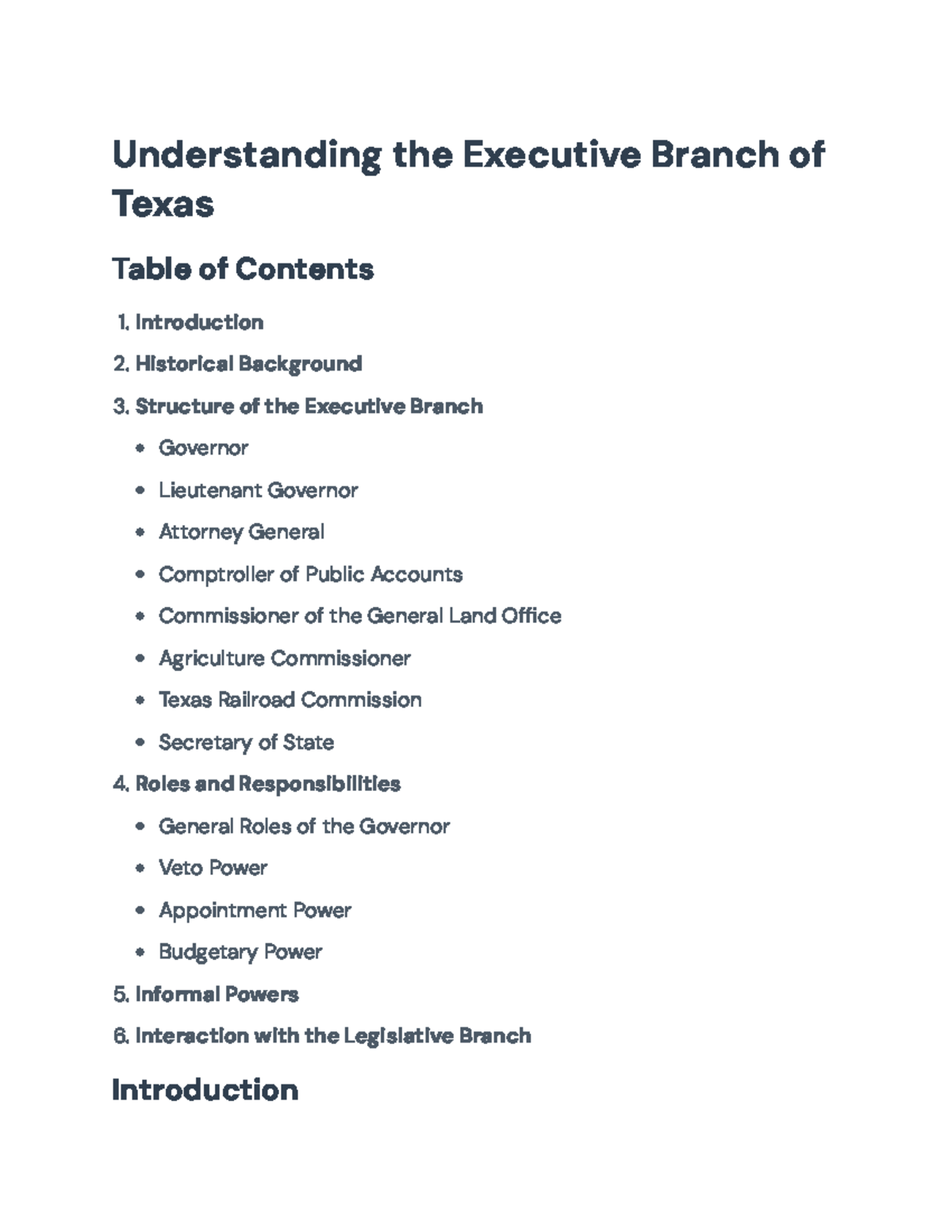Texas Executive Branch: Structure, Roles & Historical Context Analysis ...