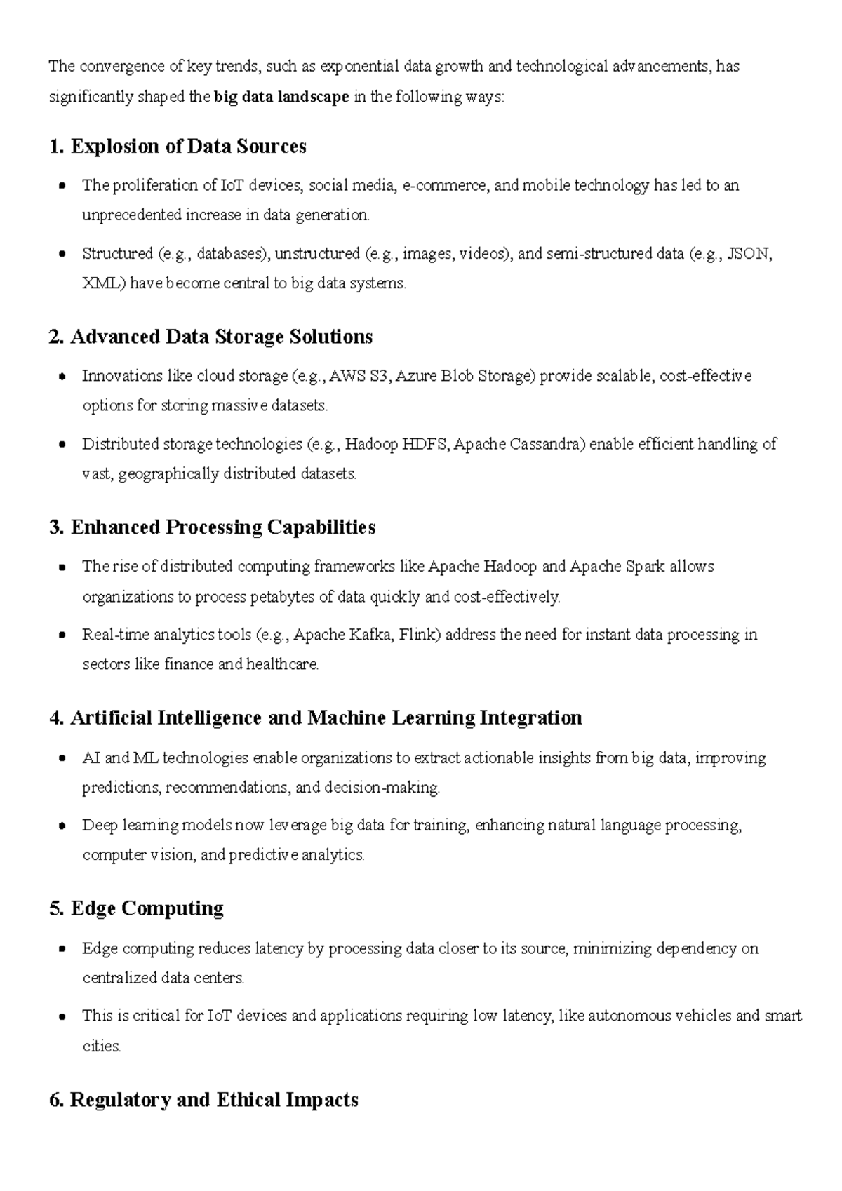 BIG DATA UNIT 1 - Key Trends Shaping the Big Data Landscape - Studocu
