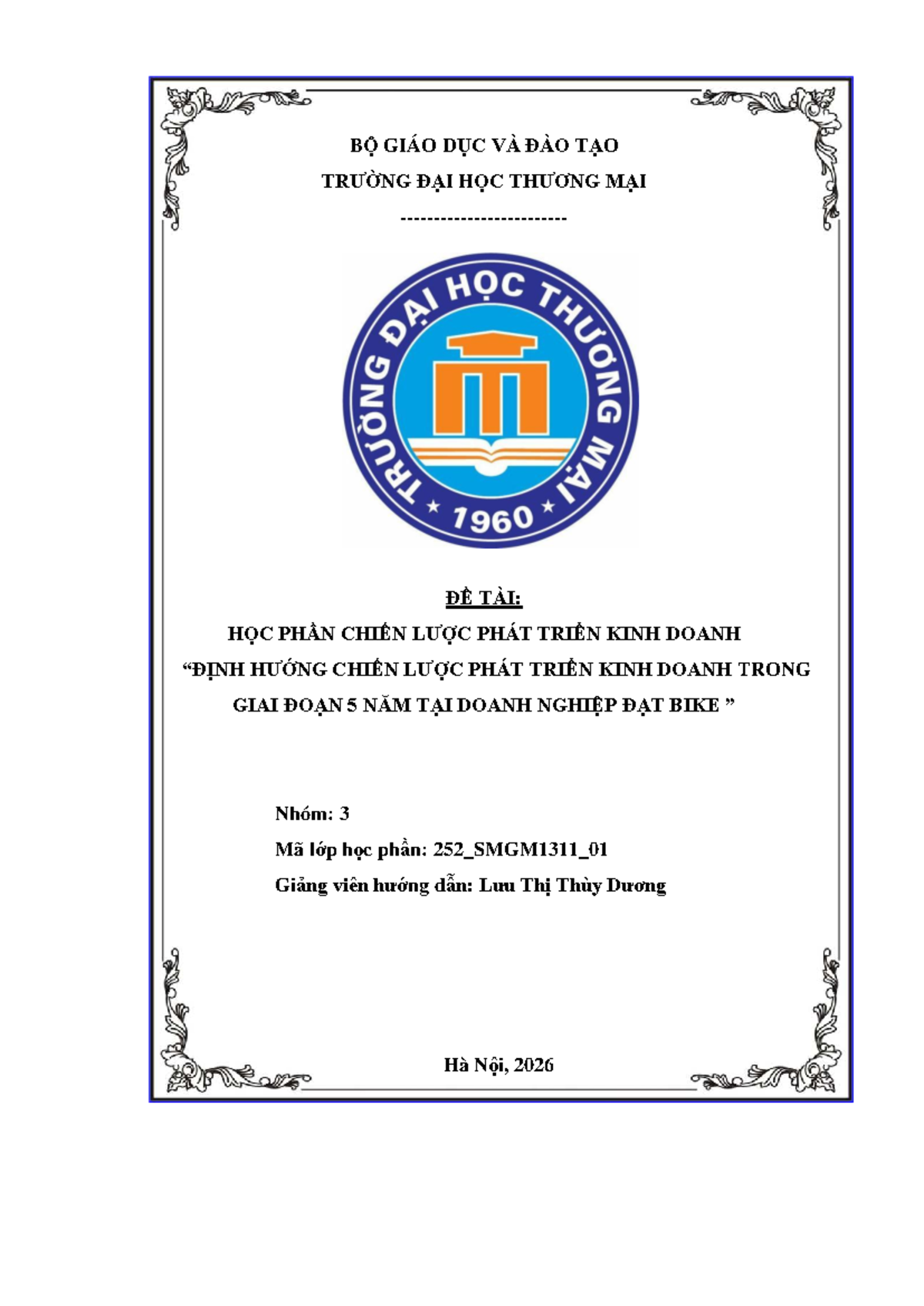 Chiến Lược Phát Triển Kinh Doanh 5 Năm Tại Dat Bike - Mã Lớp 252 ...