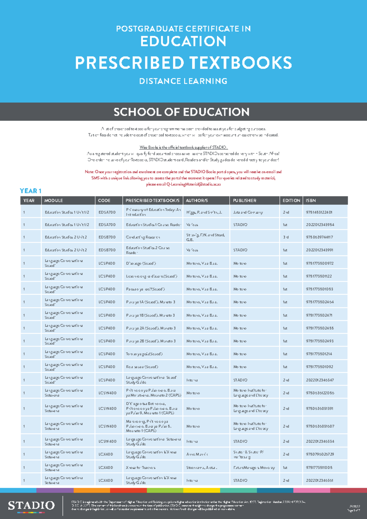 PGCE 1st Year Prescribed Textbooks & Learning Materials - Studocu