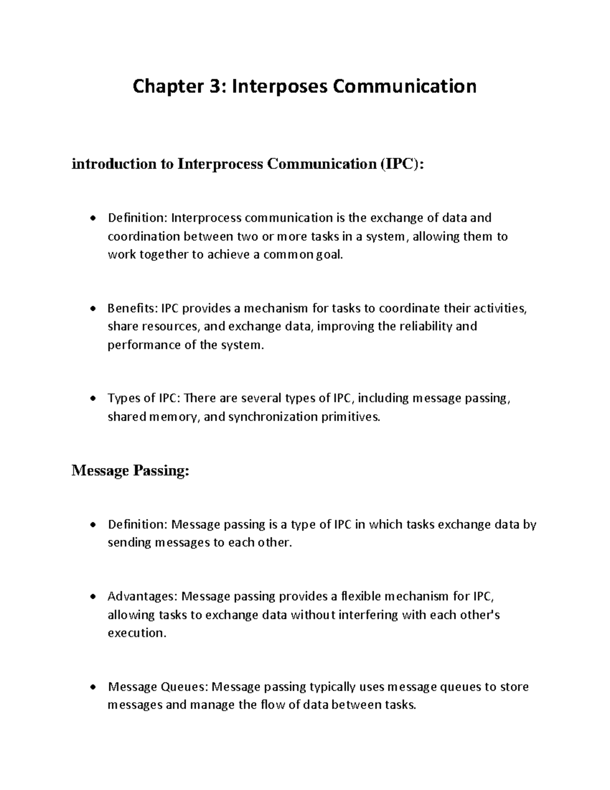 Chapter 3 - IPC in Embedded System Design: Types & Benefits - Studocu