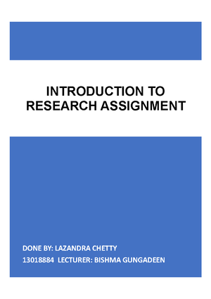 INRS7311 Assignment 1 Example - Introduction to research: Assignment ...