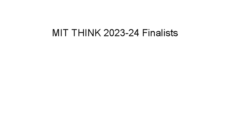 MIT THINK 2023-24 Finalists: Innovative Solutions for Healthcare ...