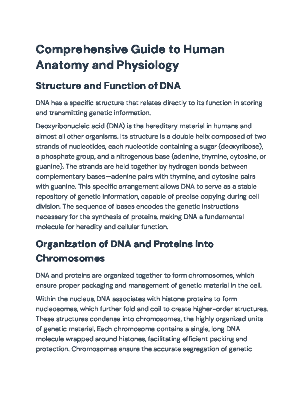 Comprehensive Guide to Human Anatomy & Physiology (Course Code) - Studocu