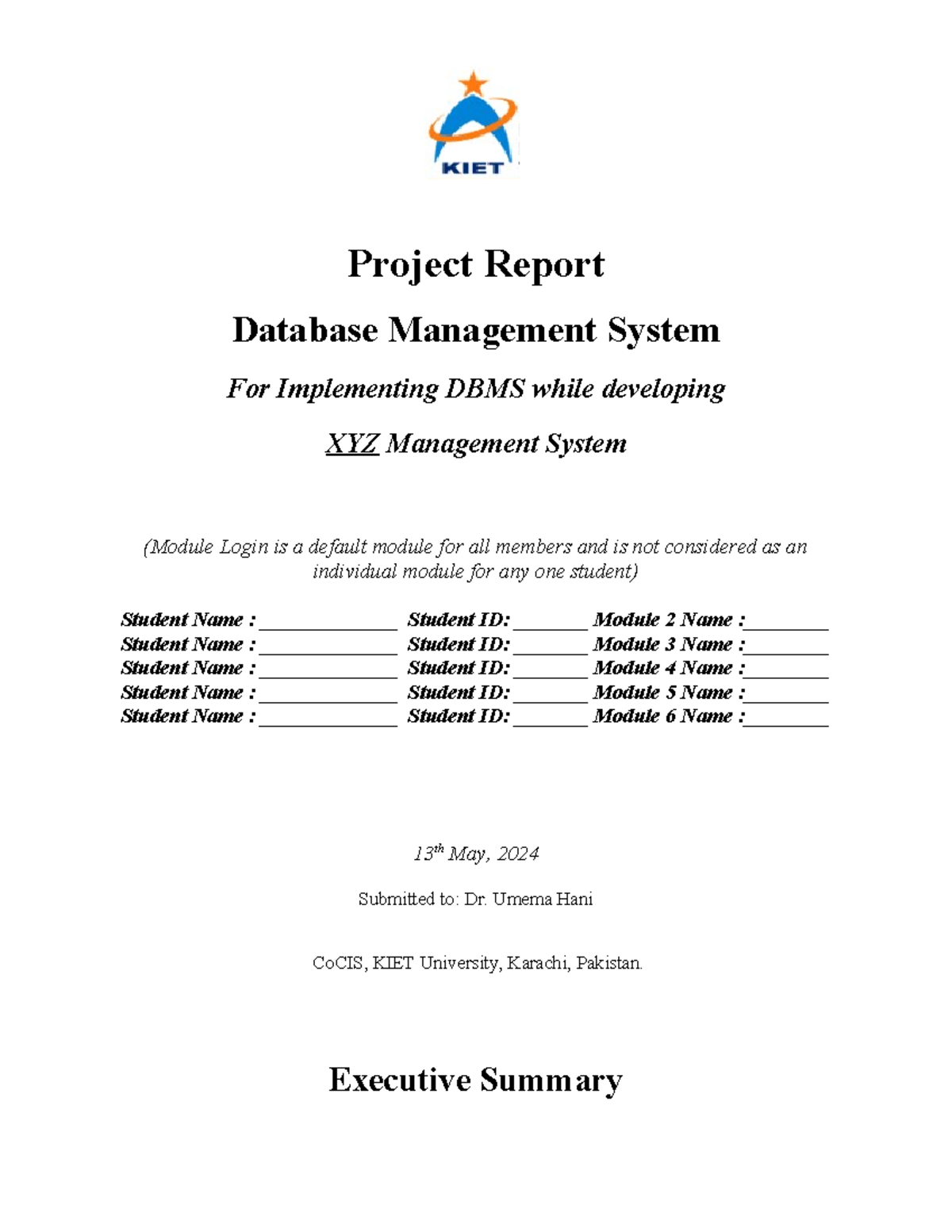 DBMS Final Project Report 2024 - Project Report Database Management ...