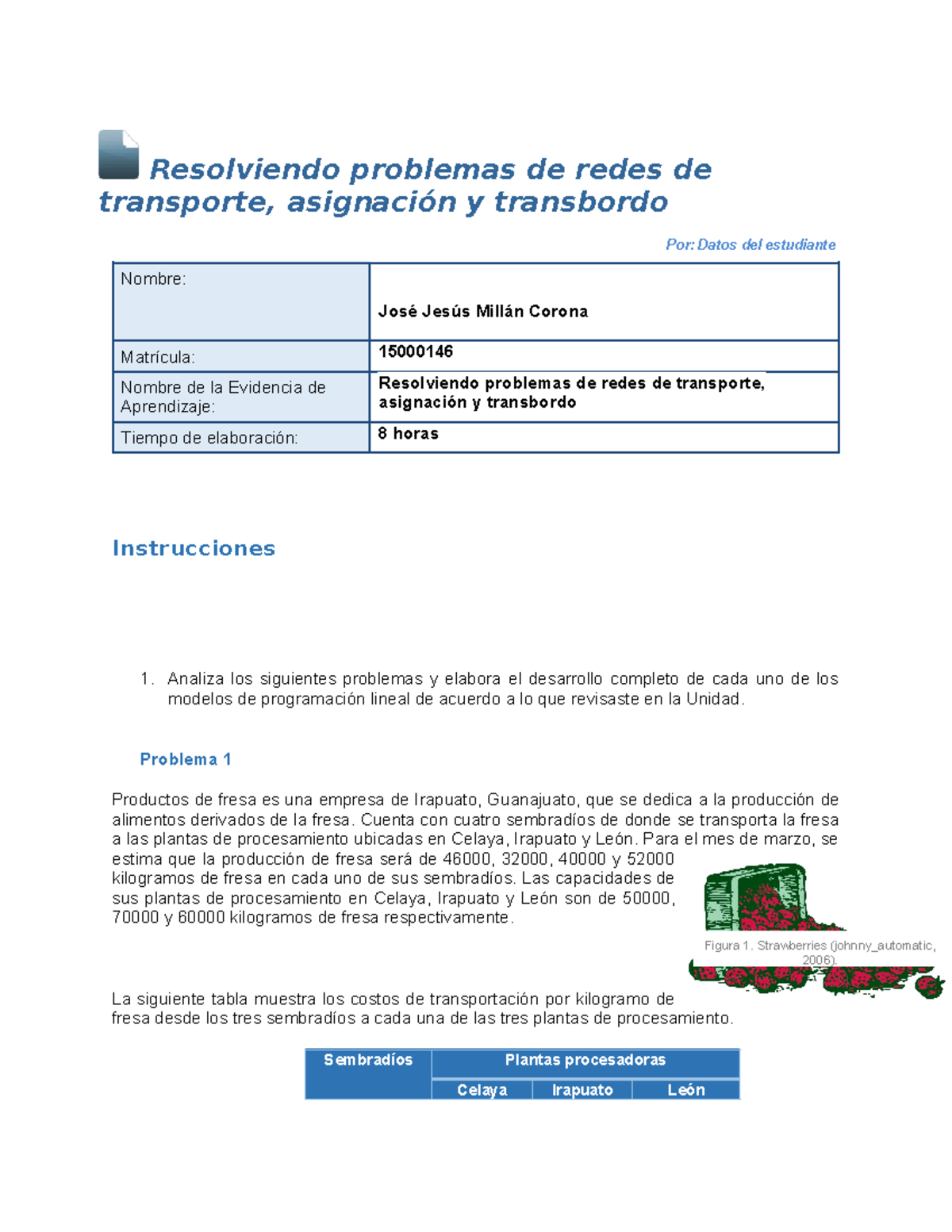 EA5 - Resolviendo Problemas de Redes de Transporte y Asignación - Studocu
