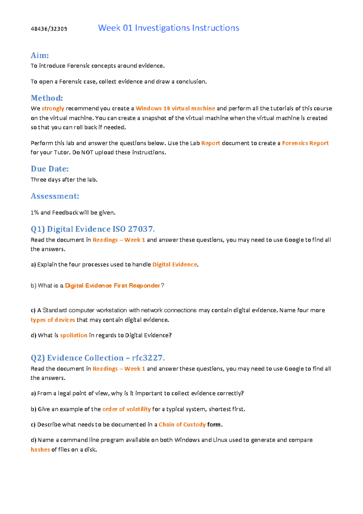 Week 01 Forensic Evidence Collection & OSForensics Lab Instructions ...