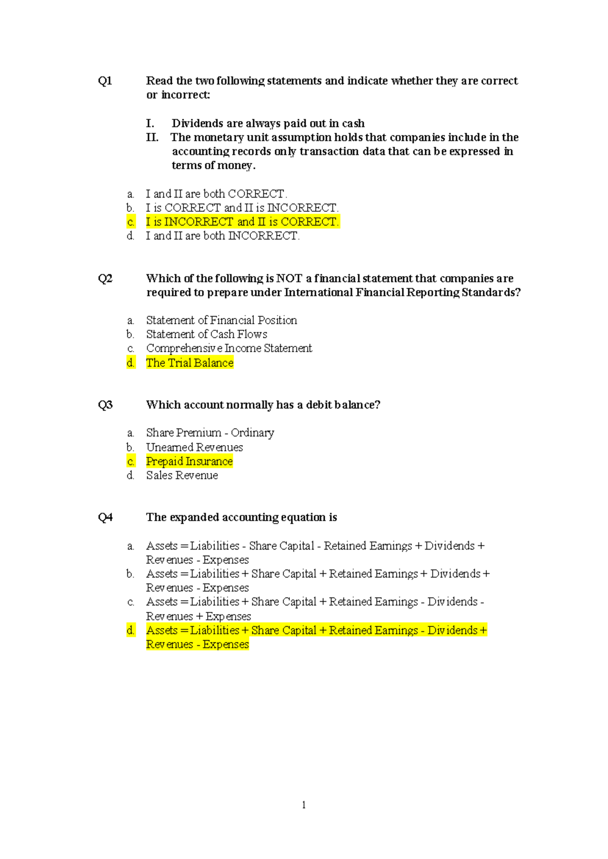 Final Exam 25 E: Accounting Concepts and Journal Entries - Studeersnel