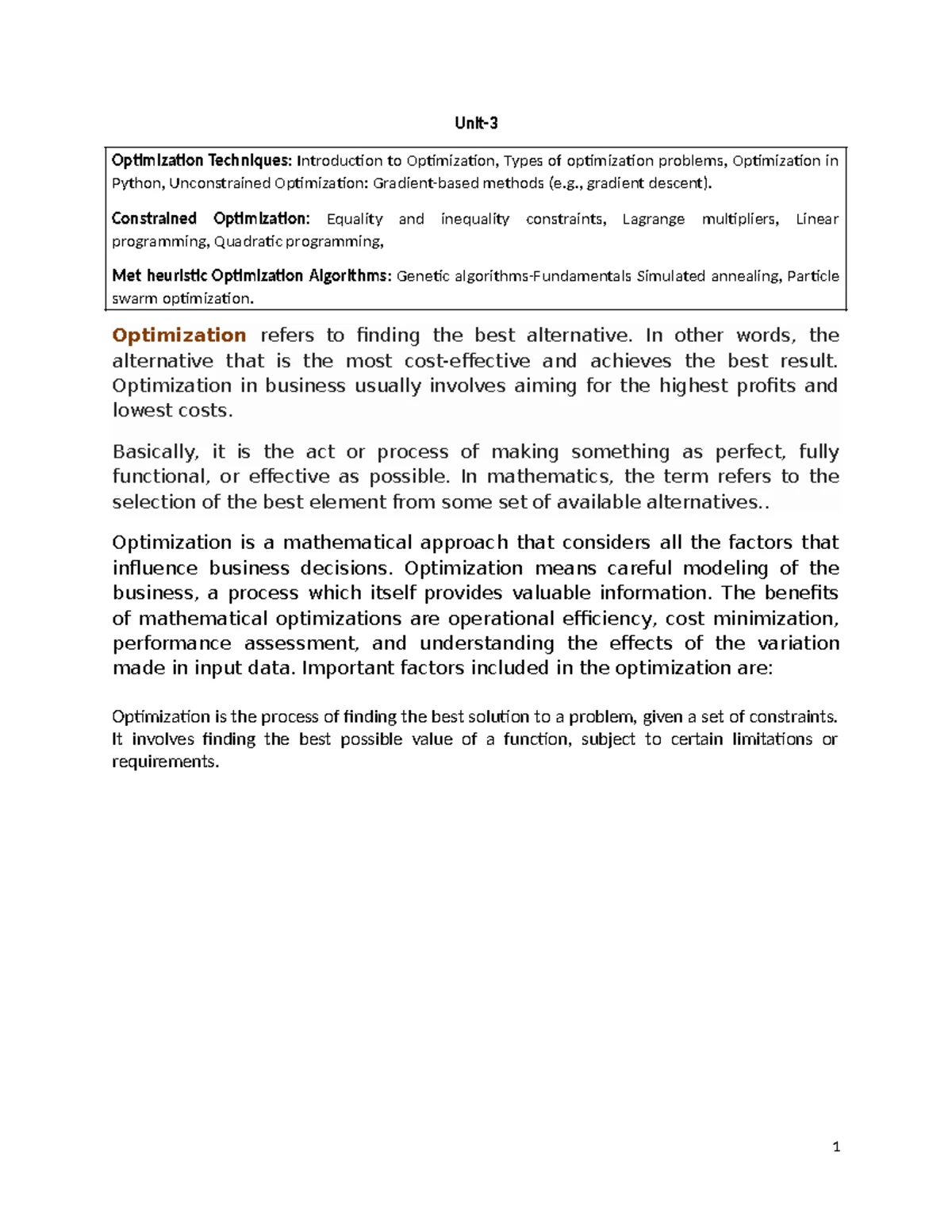 Final Exam Notes: Unit I - Numerical Methods & Optimization in Python ...