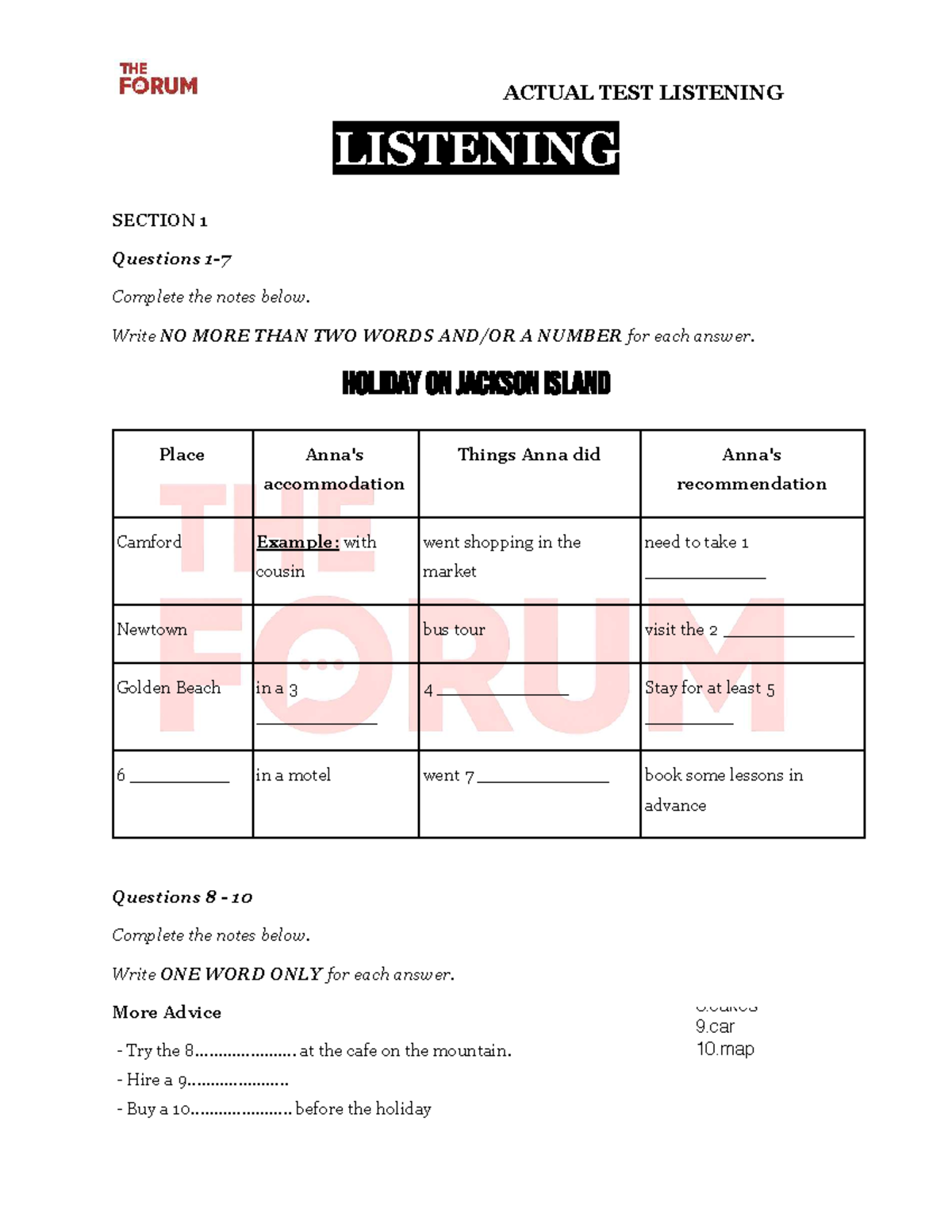 Listening Practice for IELTS W14: Test Sections and Tips - Studocu
