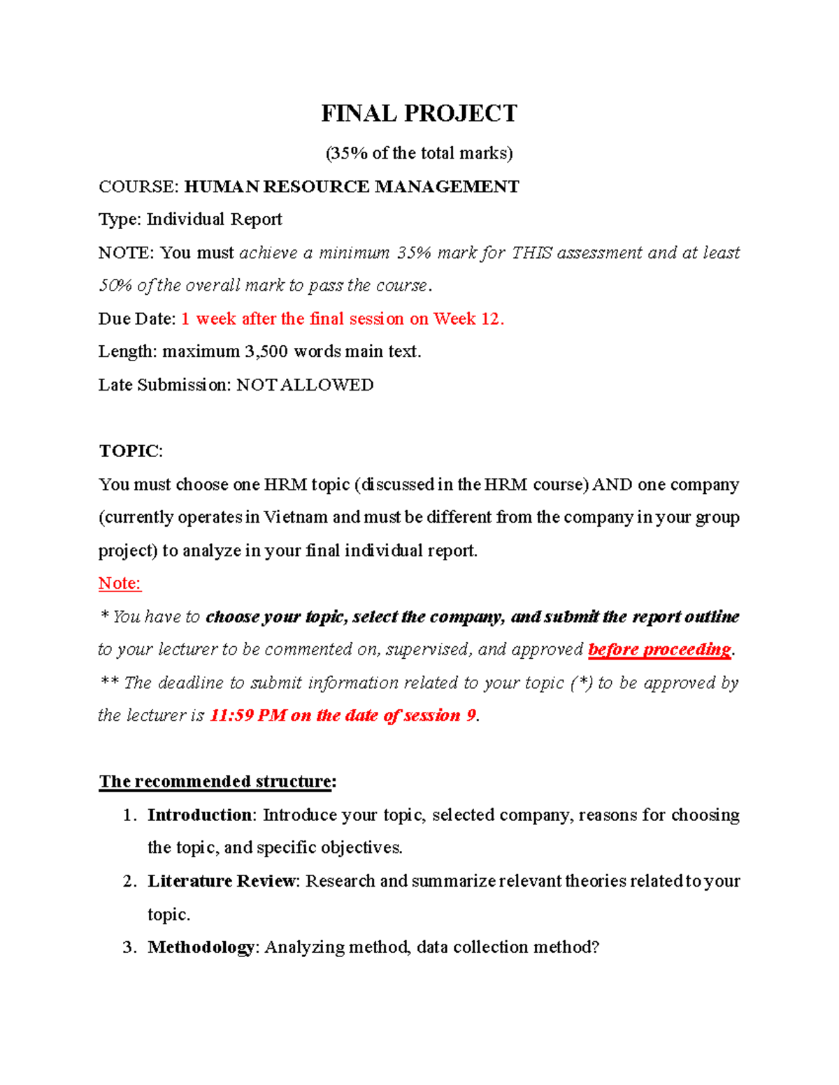 Final Individual Report - Information and Guideline - FINAL PROJECT (35 ...