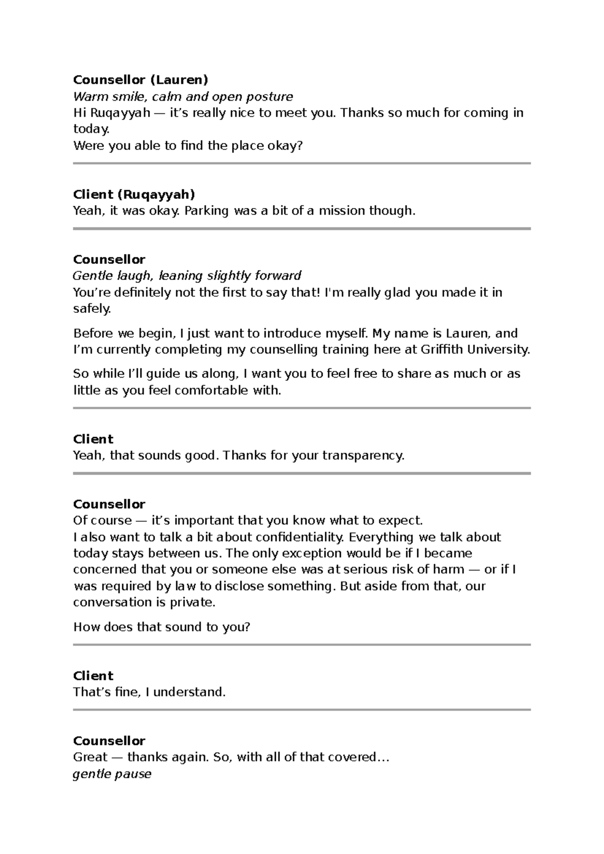 Counselling Session Transcript: 1018PSY - Client-Ruqayyah & Counsellor ...