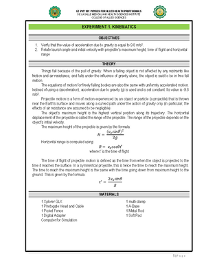Kinematics- Practice- Problems - General Physics (Created by ...