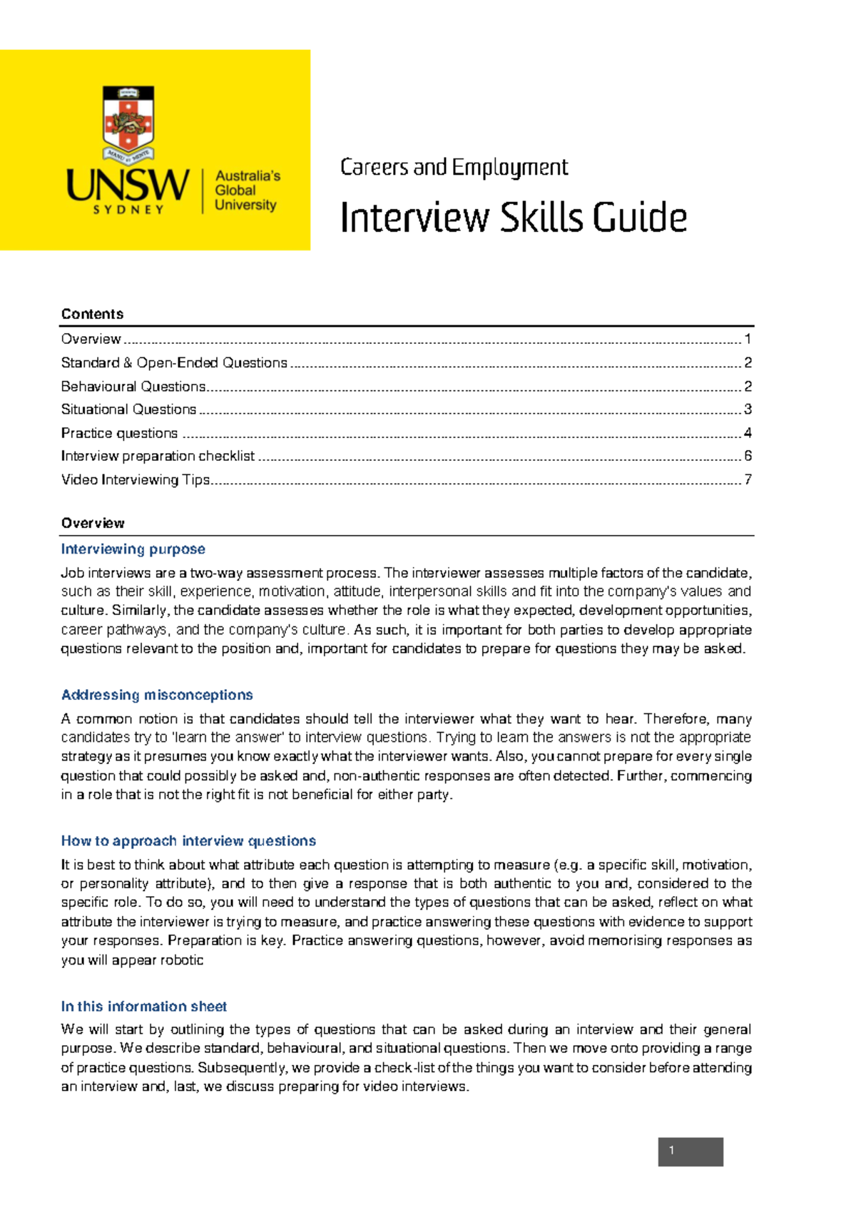 Interview Skills Guide: Preparation for Success in Job Interviews - Studocu