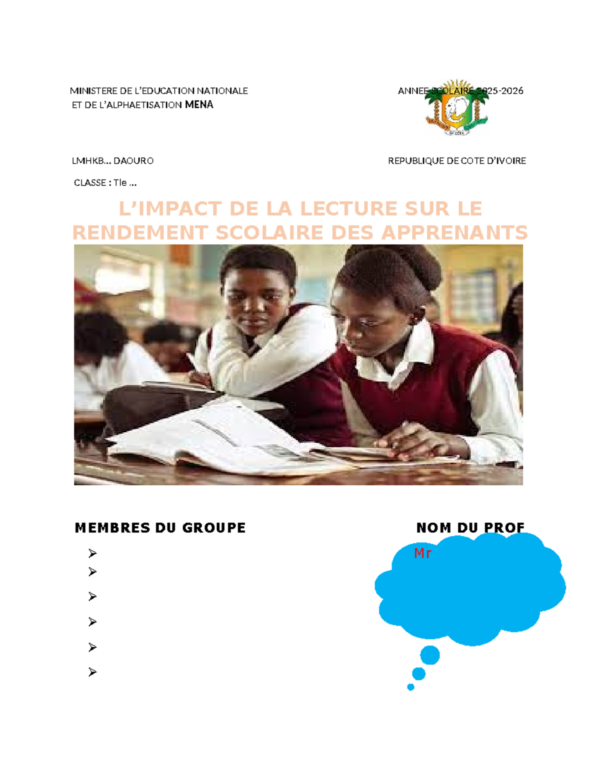 Impact de la Lecture sur le Rendement Scolaire des Apprenants - Studocu
