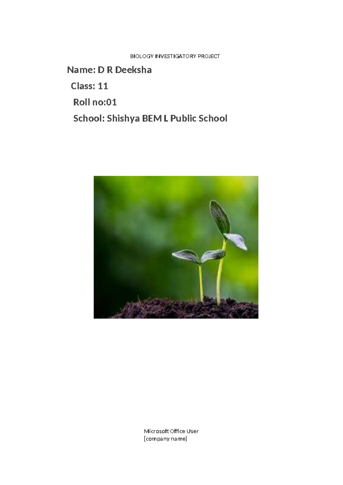 Biology Investigatory Project: Sprouting Speed in Liquids (Class 11 ...