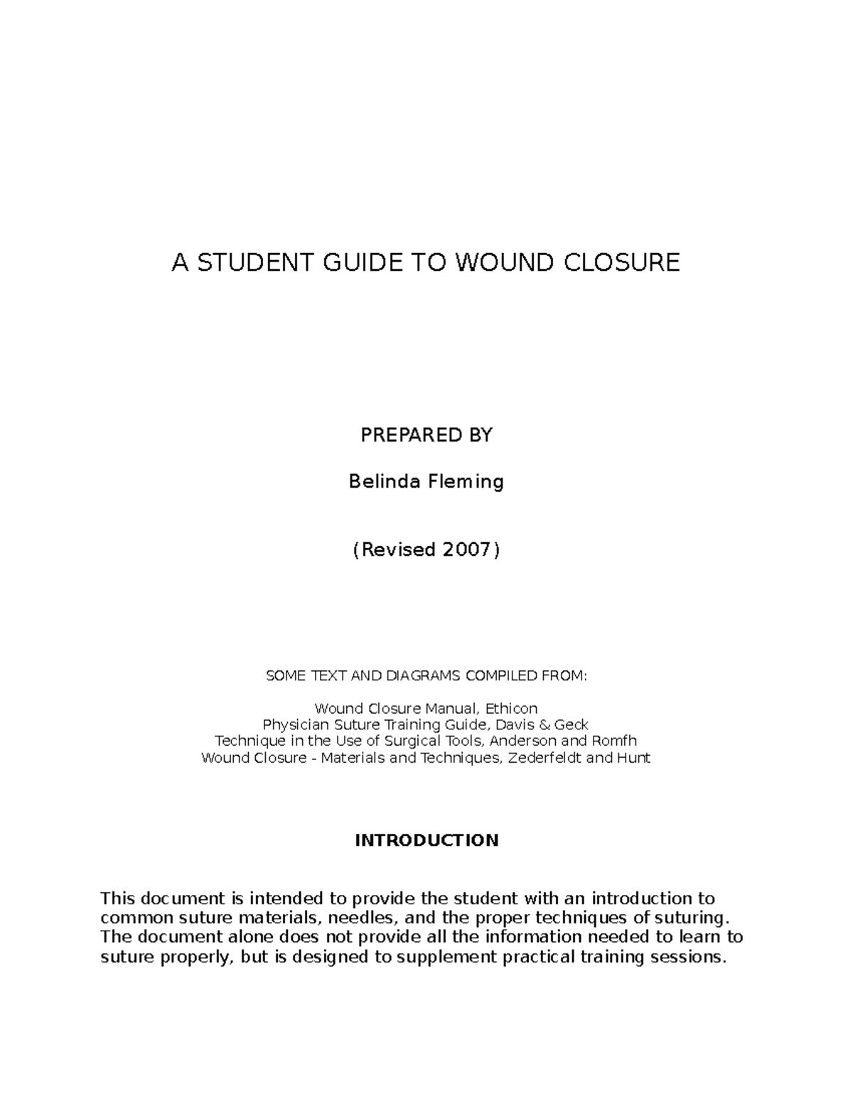Suture Techniques Guide for Wound Closure: A Student's Handbook - Studocu