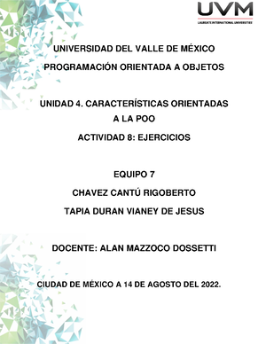 Actividad 1: Mapa Mental sobre Programación Orientada a Objetos - Studocu