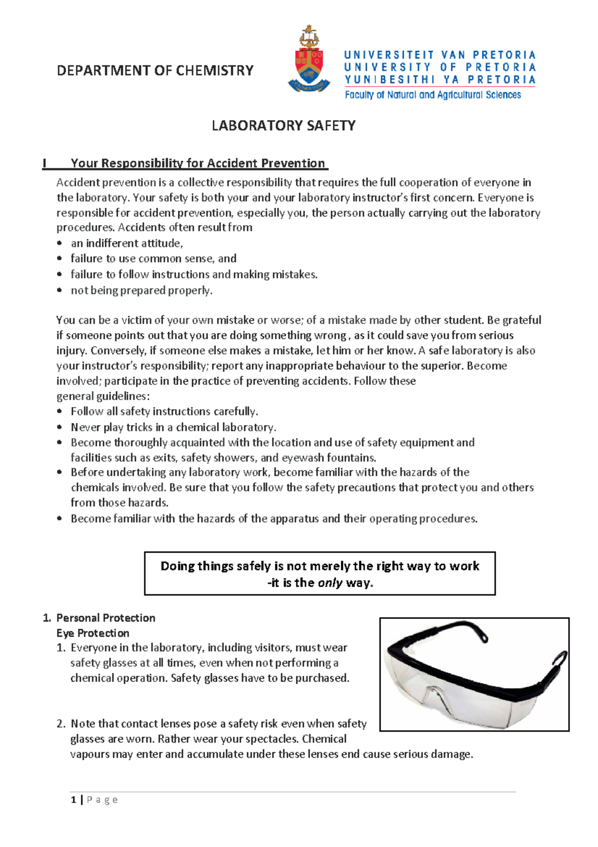CHM 101: Laboratory Safety Guidelines for Accident Prevention - Studocu