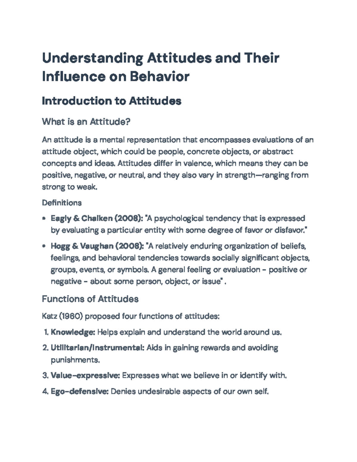 Understanding Attitudes: Influence on Behavior and Formation Strategies ...