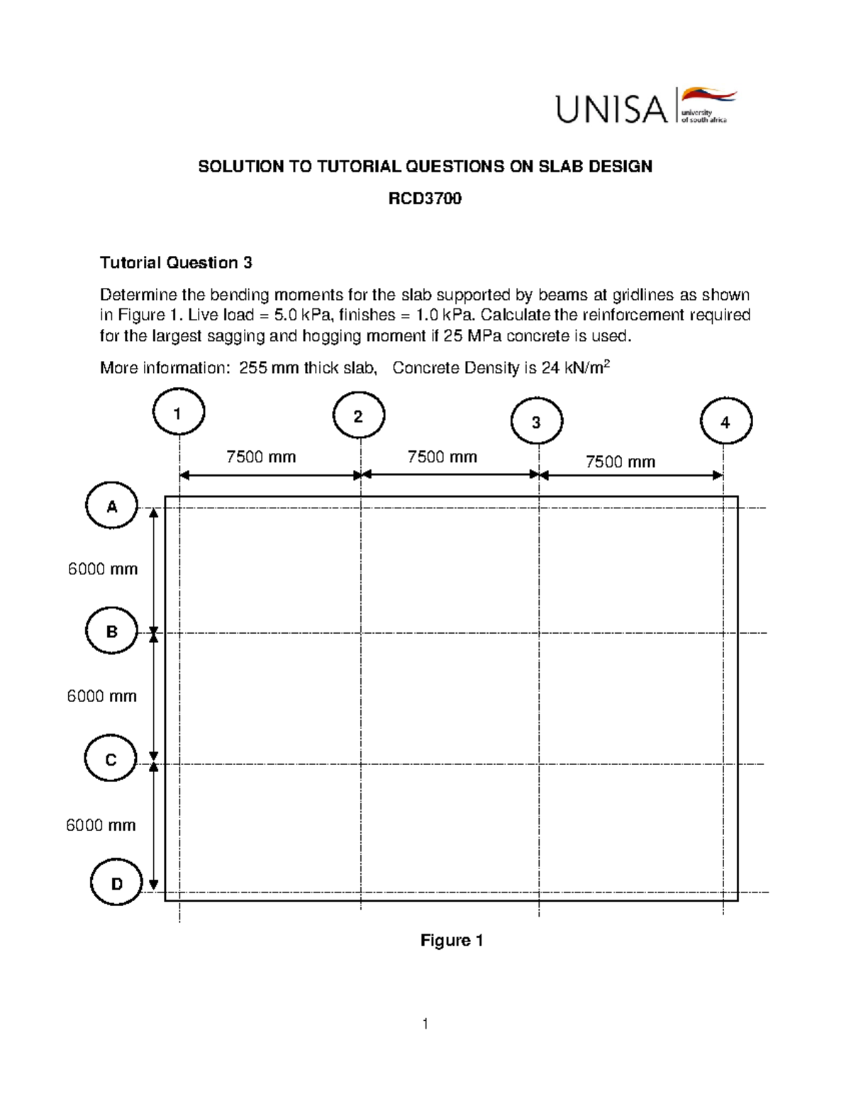 Solution TO Tutorial ON SLAB Design - SOLUTION TO TUTORIAL QUESTIONS ON ...