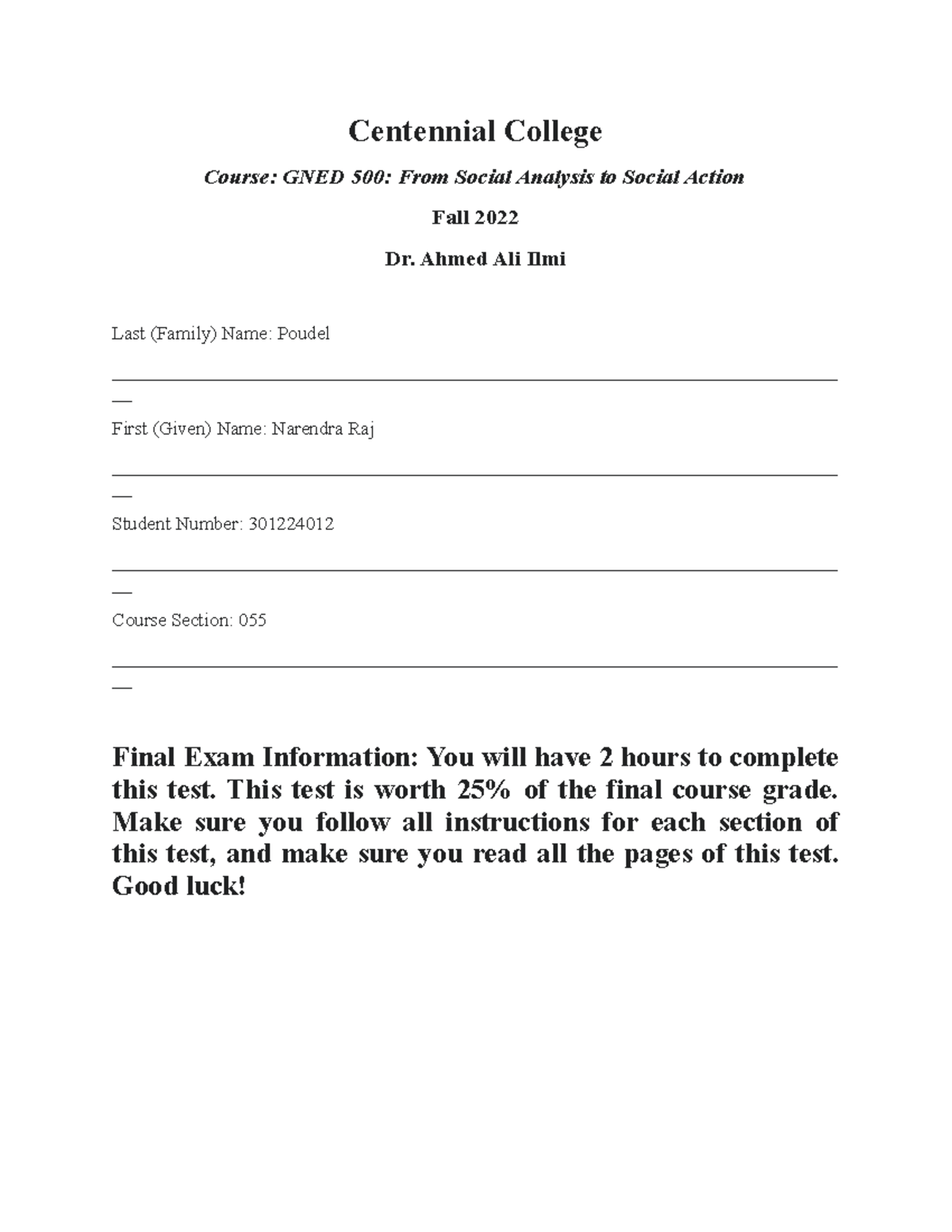 GNED 500 Final Exam: Test 2 on Global Citizenship and Social Action ...