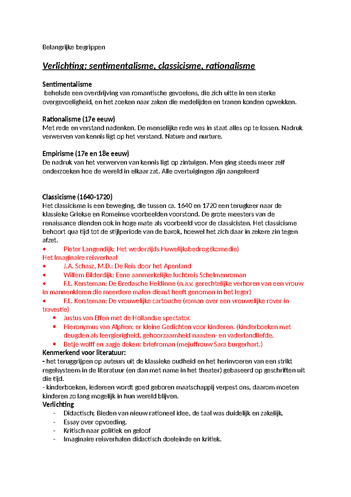 Namen en Begrippen in de Geschiedenis van België (GESCHIEDENIS