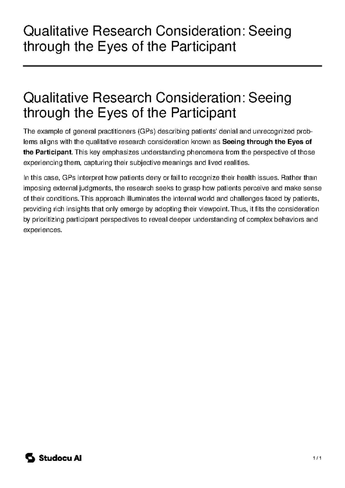 Qualitative Research Insights: Understanding Participant Perspectives ...
