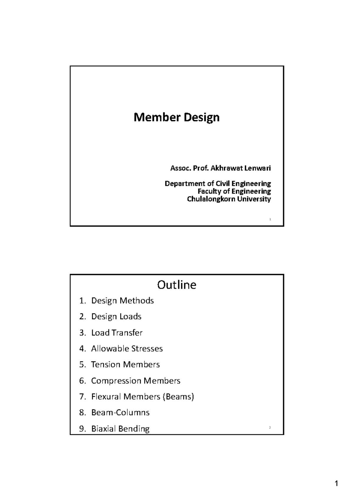 Member Design Notes for CE 2563: Design Methods & Loads - Studocu