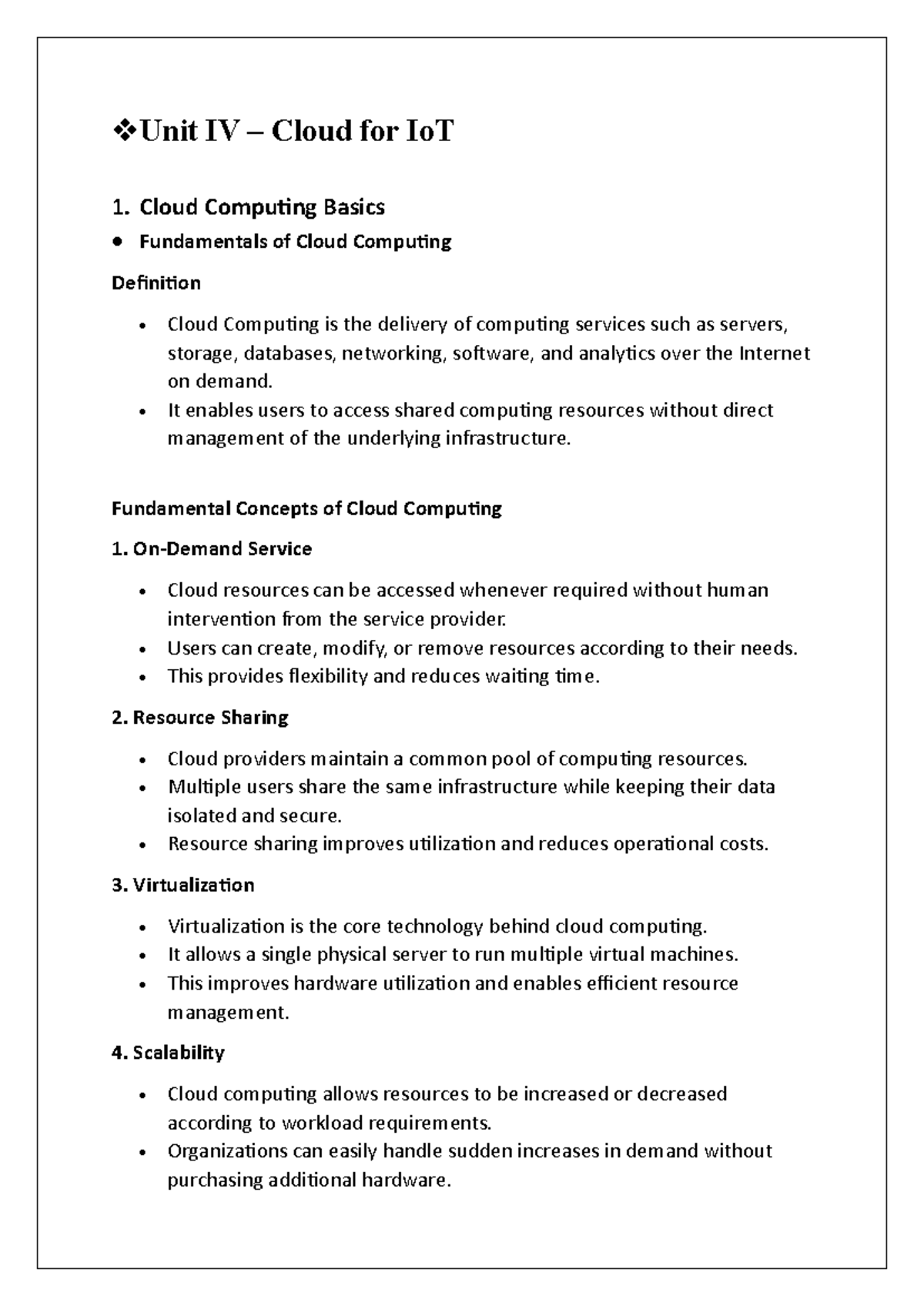 Unit IV - Cloud Computing for IoT: Concepts, Platforms, and Challenges ...