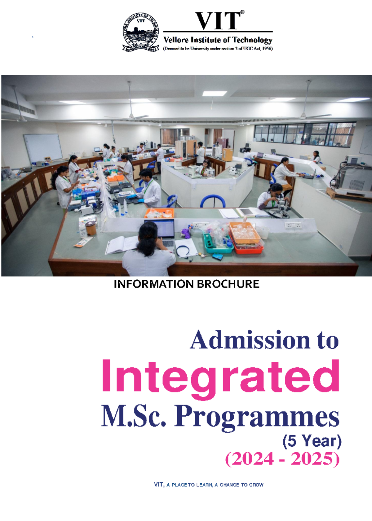 VIT Integrated M. Programmes Admission Brochure 2024-2025 - Studocu