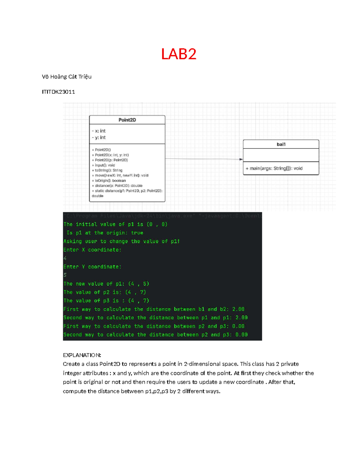 LAB2 ITITDK23011 Point2D Class Implementation and Distance Calculation ...