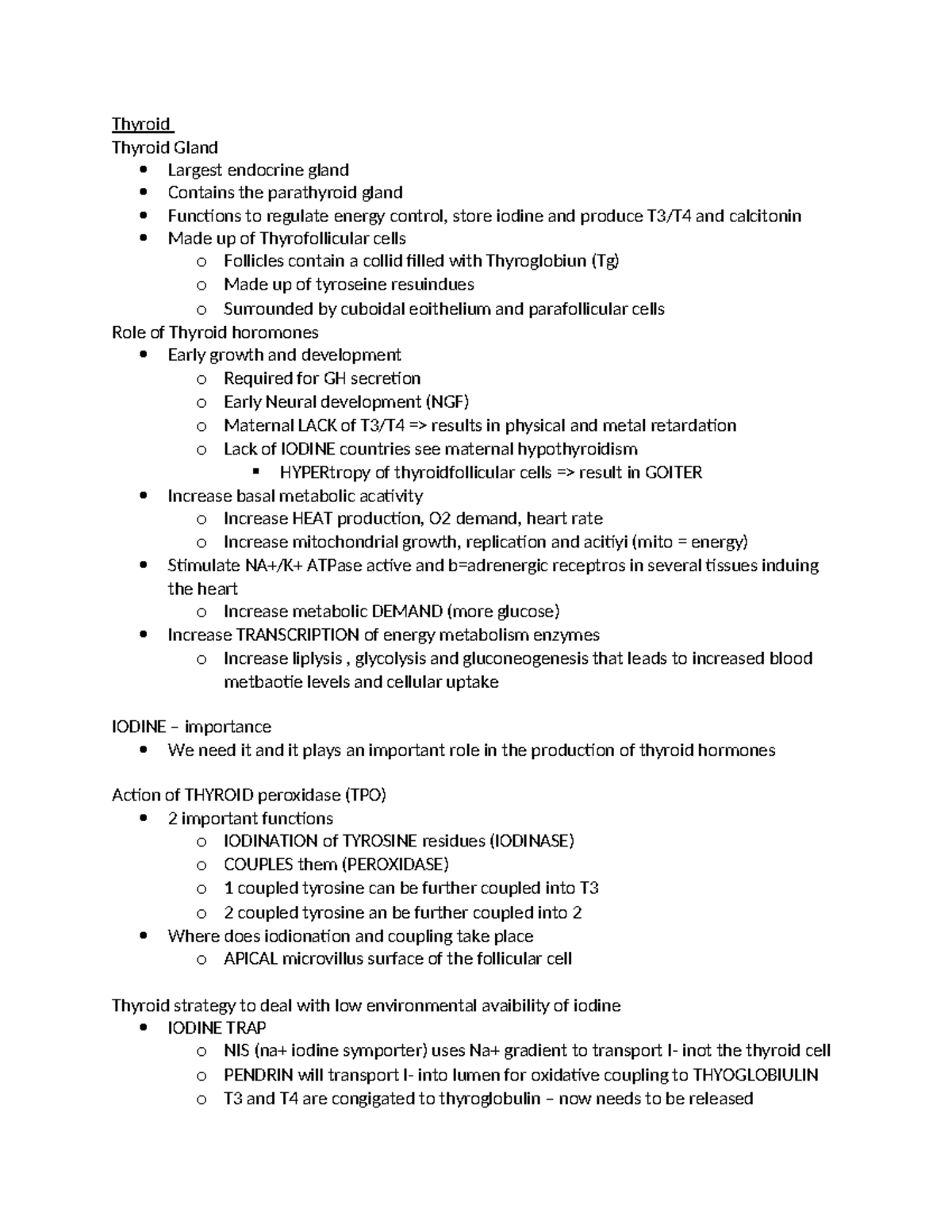 Physiol 3120 Endocrine: Thyroid Gland Functions and Hormonal Regulation ...