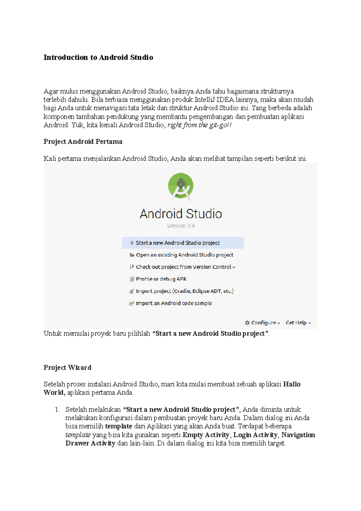 Panduan Lengkap Memulai dengan Android Studio (CS101) - Studocu