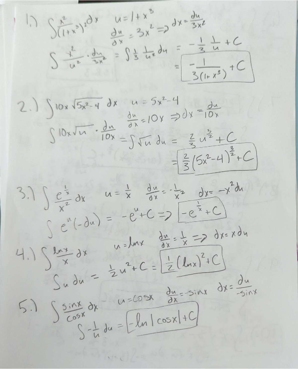 Uni T 6 Wkst 7 Answers - Calculus Integration Techniques - Studocu
