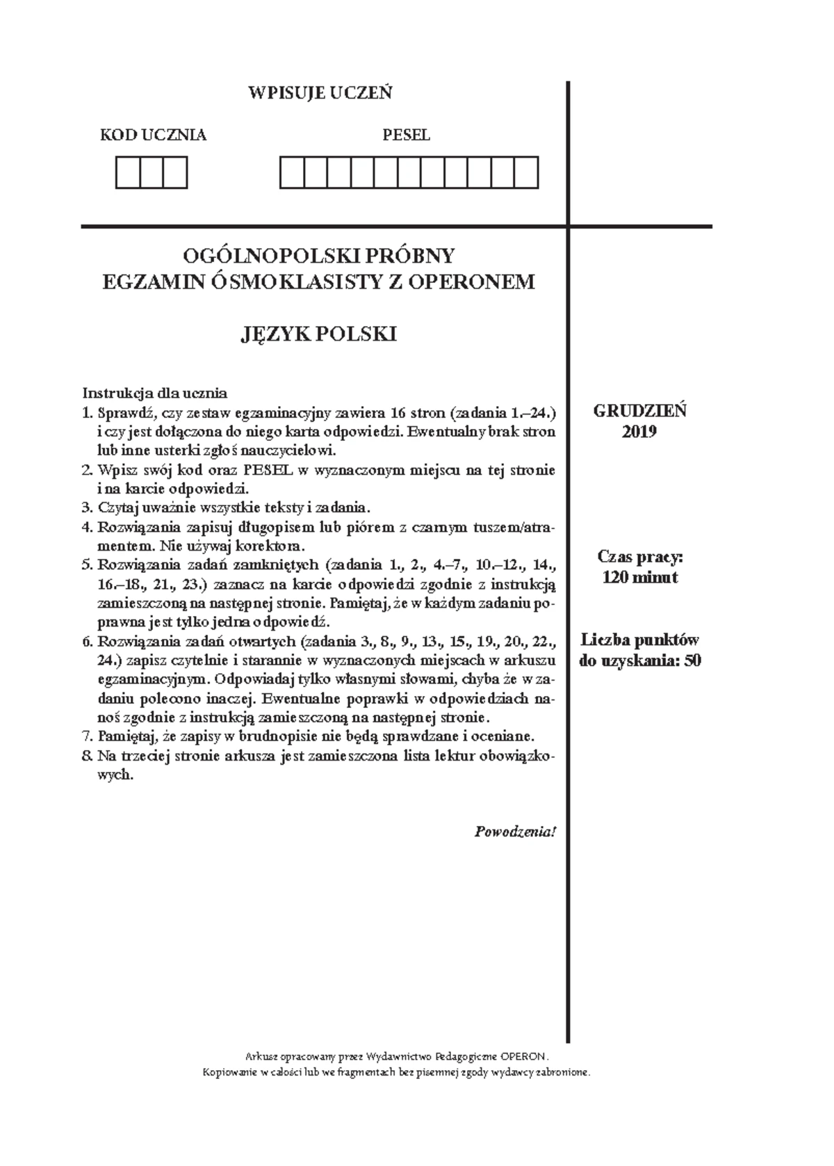 KRZYŻÓWKA - ZNAJOMOŚĆ LEKTURY KAMIENIE NA SZANIEC - Studocu
