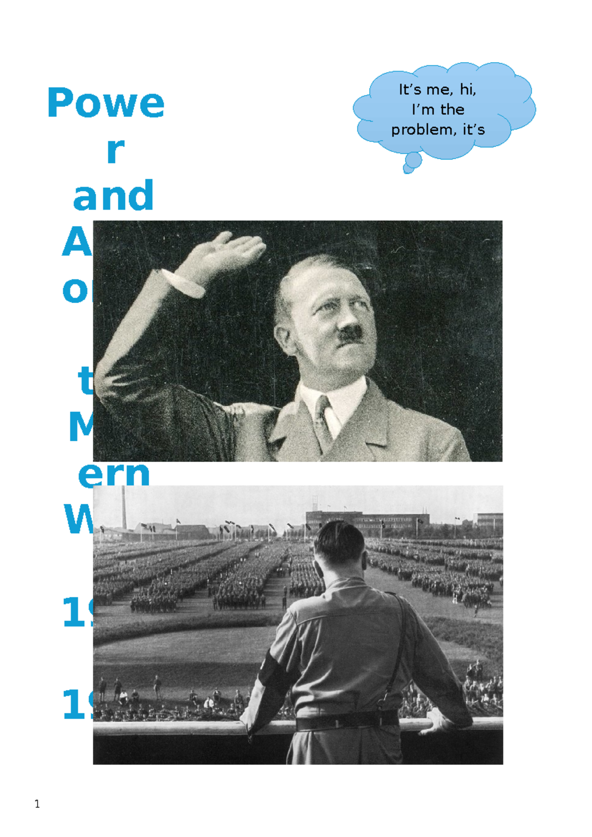 Power and Authority in the Modern World 1919-1946: Summary & HSC ...