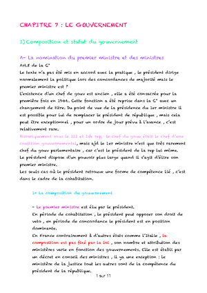 CHAPITRE 4 : Les Origines et Évolution de la République Française - Studocu