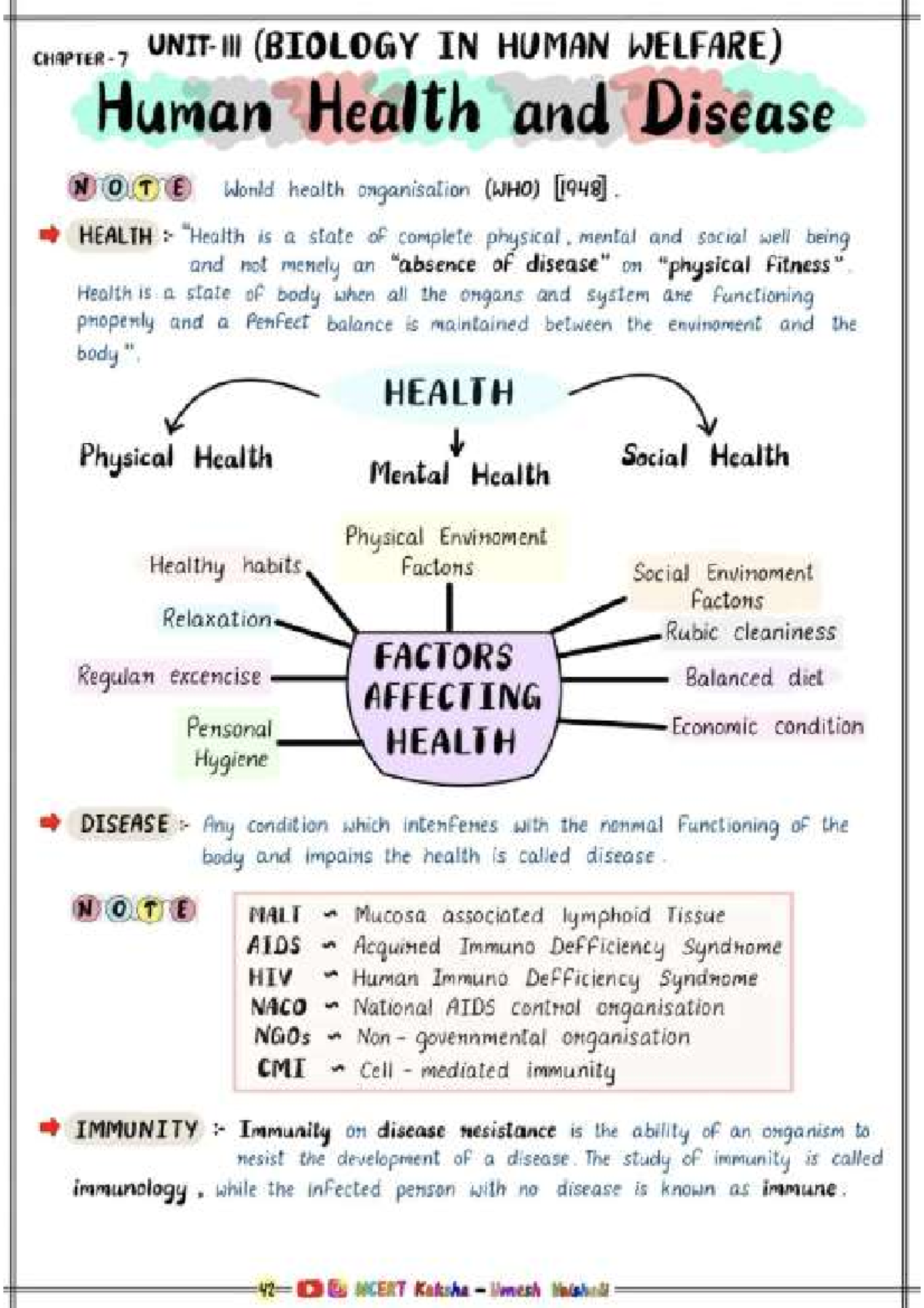 HSC Biology Notes: Human Health and Disease Overview - Studocu