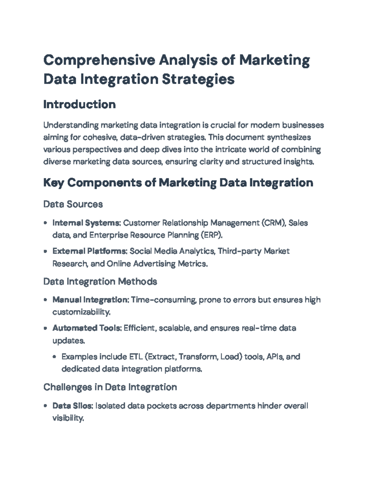 Marketing Data Integration Strategies: A Comprehensive Analysis ...