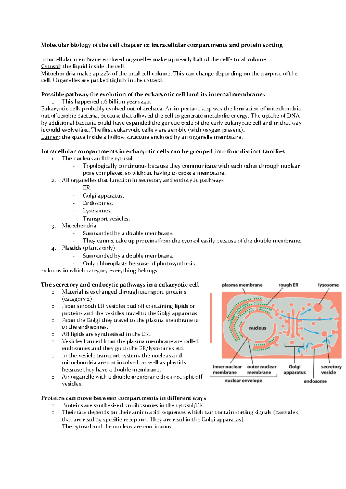 MBOTC 2: Chapter 12 - Intracellular Compartments & Protein Sorting ...