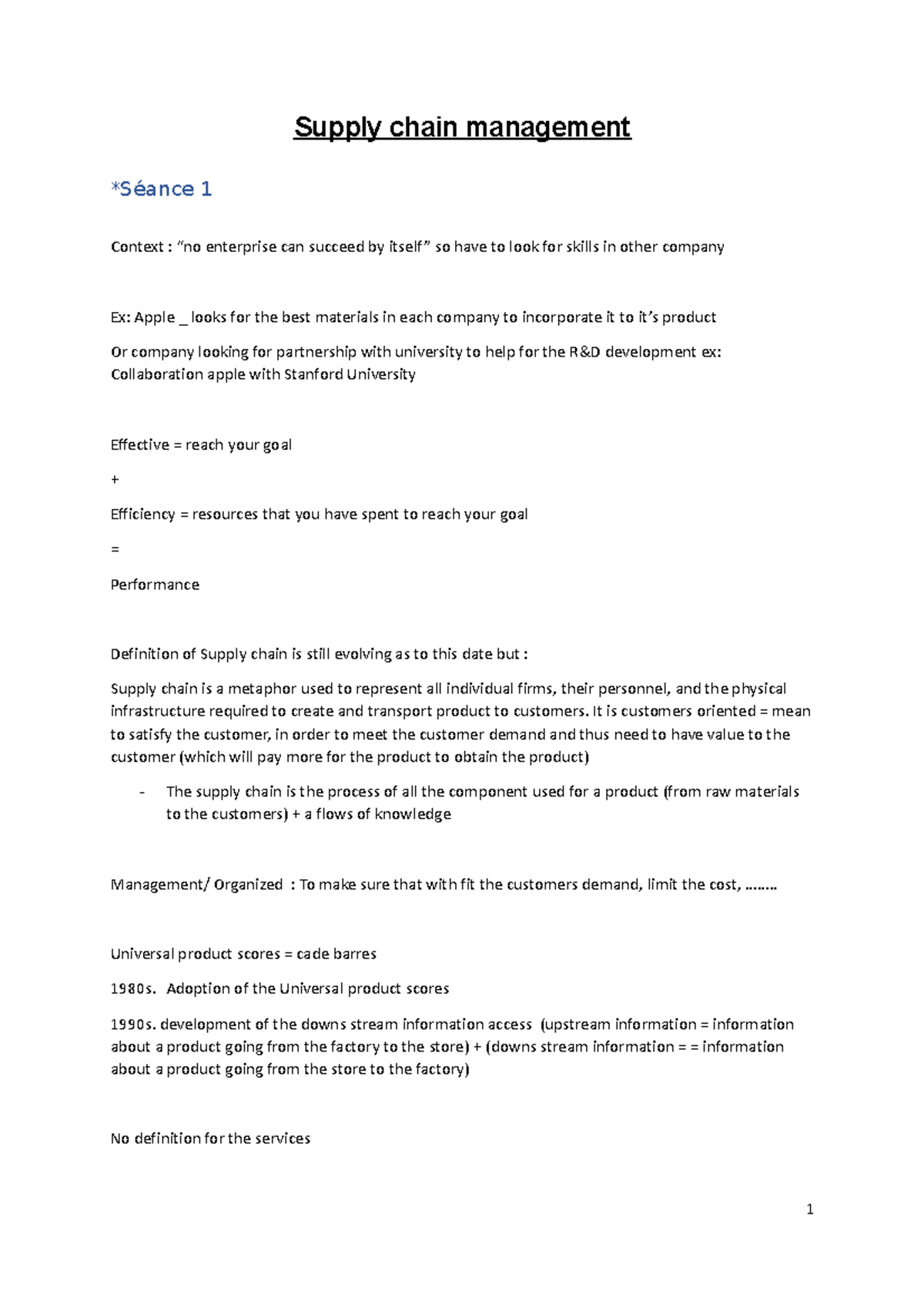 SCM 101: Comprehensive Supply Chain Management Notes - Studocu