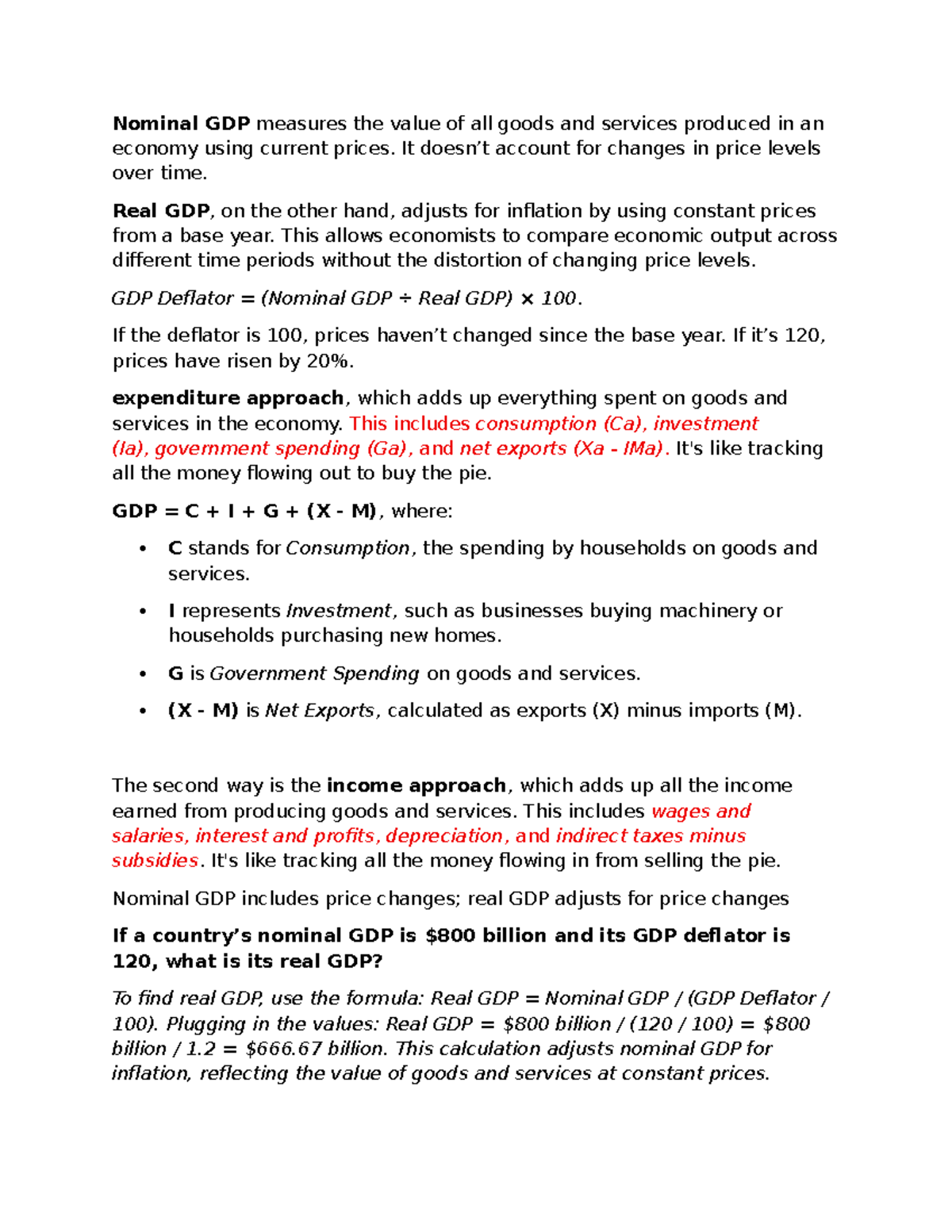 Econ 203 Lecture Notes: Understanding Nominal vs. Real GDP - Studocu