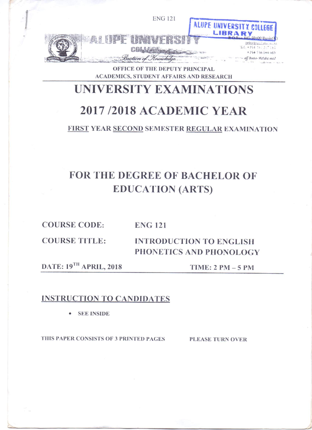 ENG 121 Final Exam: Introduction to English Phonetics and Phonology ...