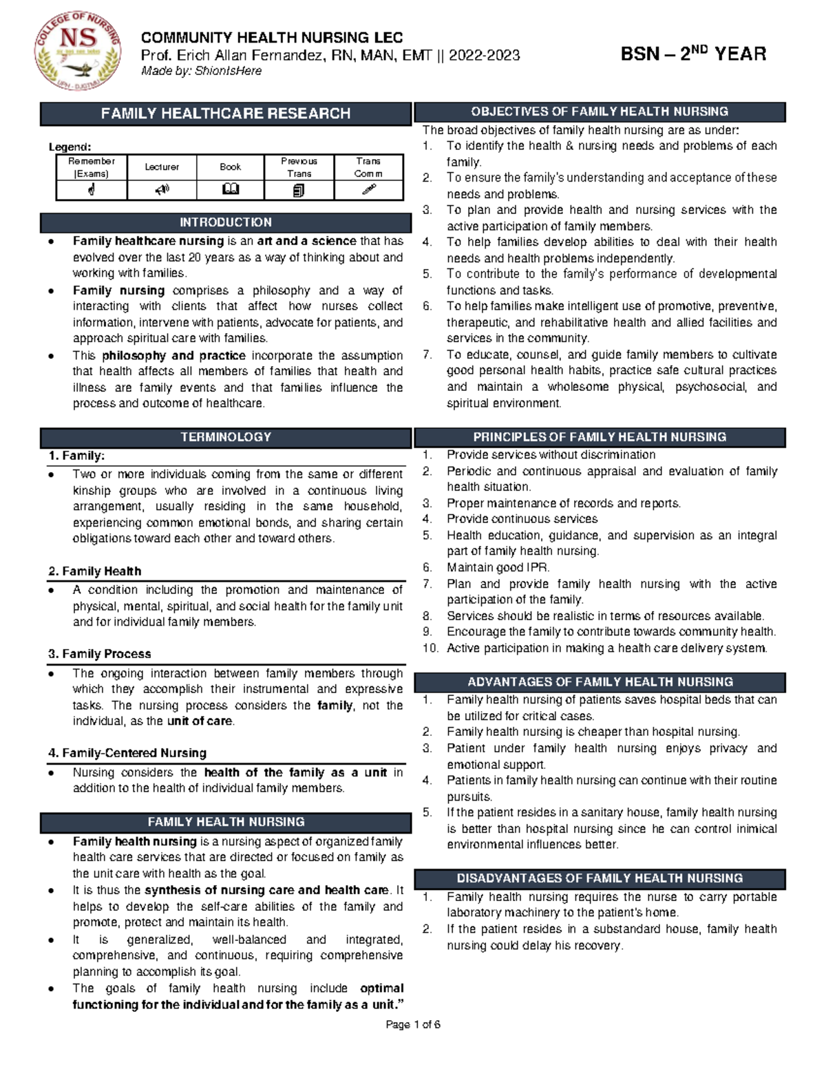 NCM 104 LEC L1 Family Health Care Nursing Midterm Study Guide - Studocu