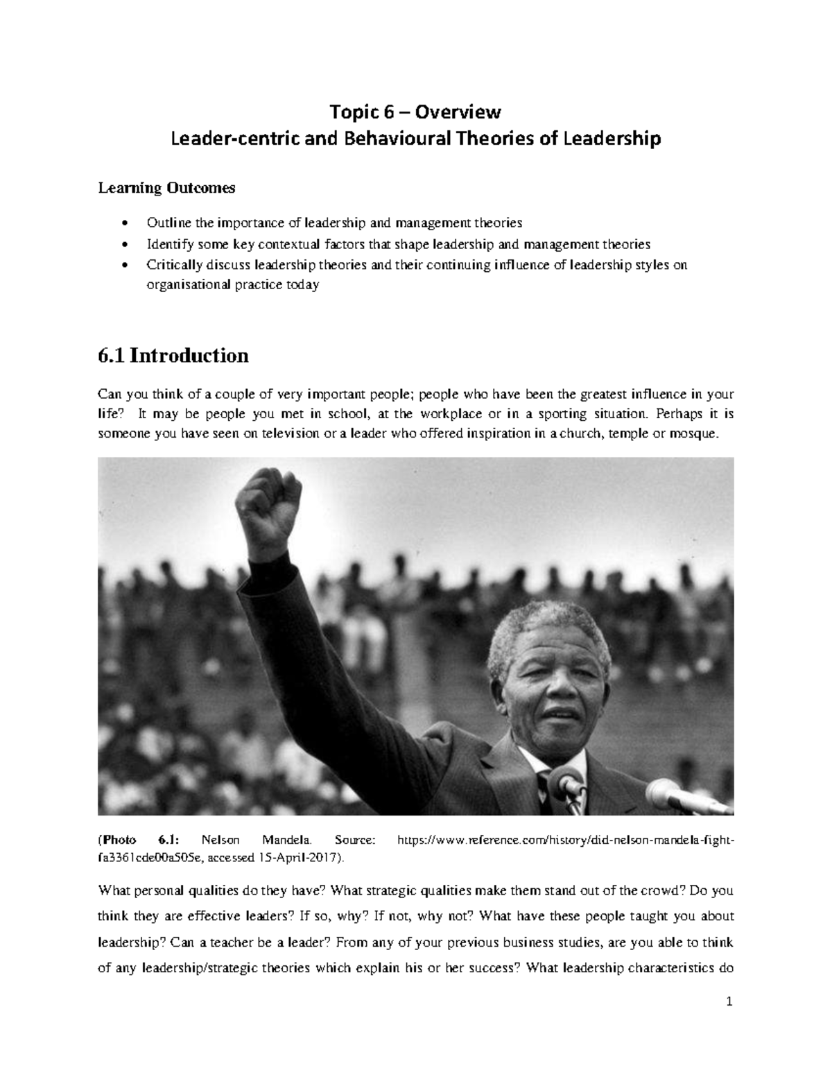 Leadership and Management Theories: A Comprehensive Overview (Topic 6 ...