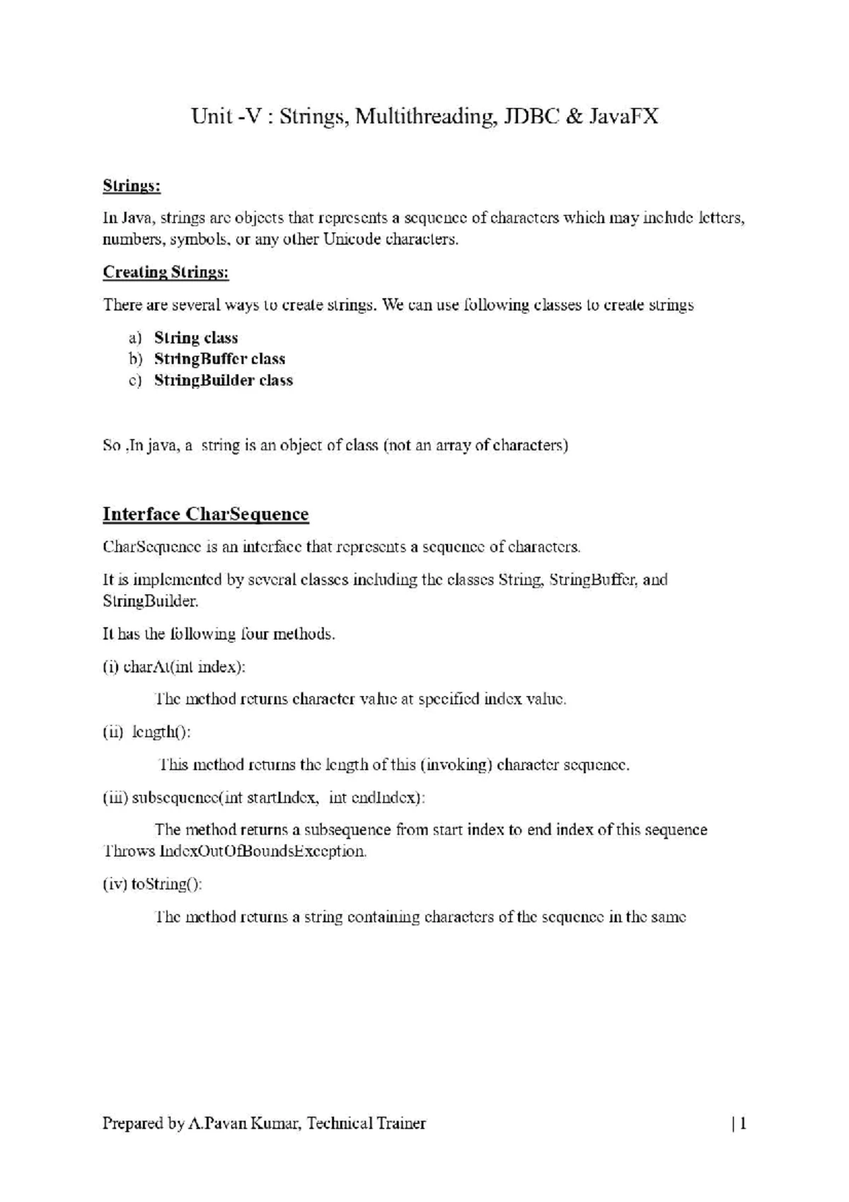 Advanced Java Theory Syllabus - Year I Semester (L3 T0 P0 C3) - Studocu